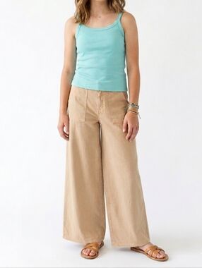 NWT American Eagle Baggy Super High Rise Wide Leg Cotton Pants Size 10 Camel